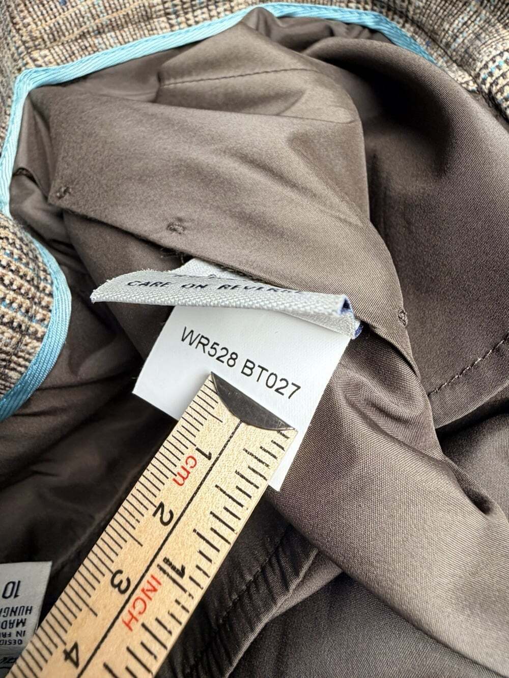 Faconnable Women’s 10 NWT Brown Plaid Wool Trousers Straight Leg - Picture 7 of 9
